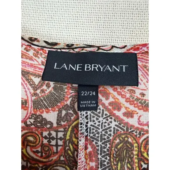 Lane Bryant Women's Top Blouse Wide Sleeves Floral Sheer Plus Sz 22/24 - Picture 11 of 12